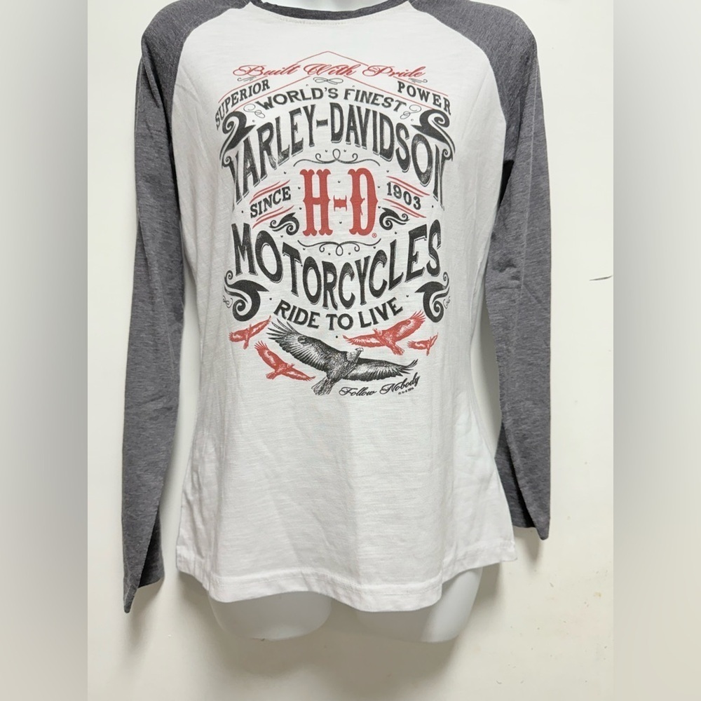 Harley-Davidson Black and White Graphic Long Sleeve
